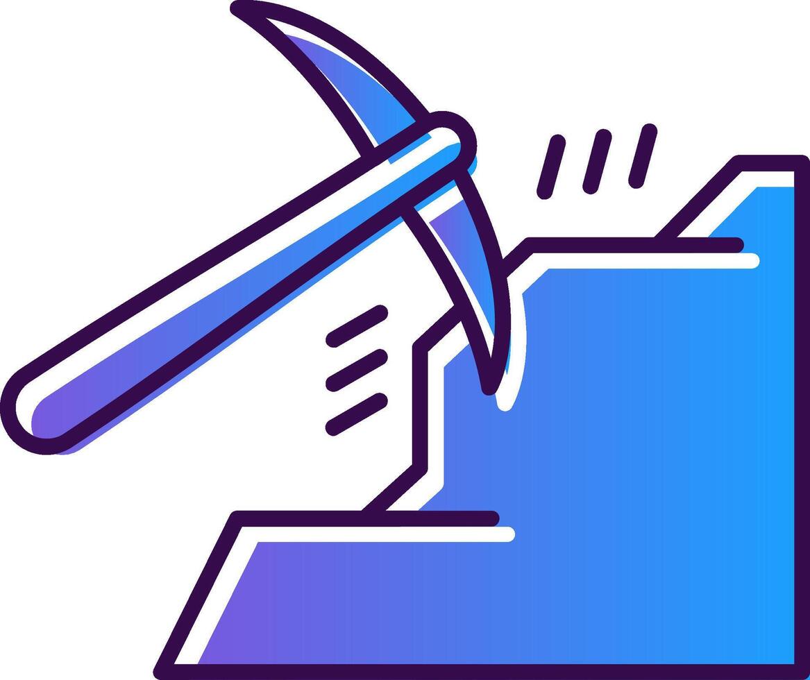 Mining Gradient Filled Icon vector