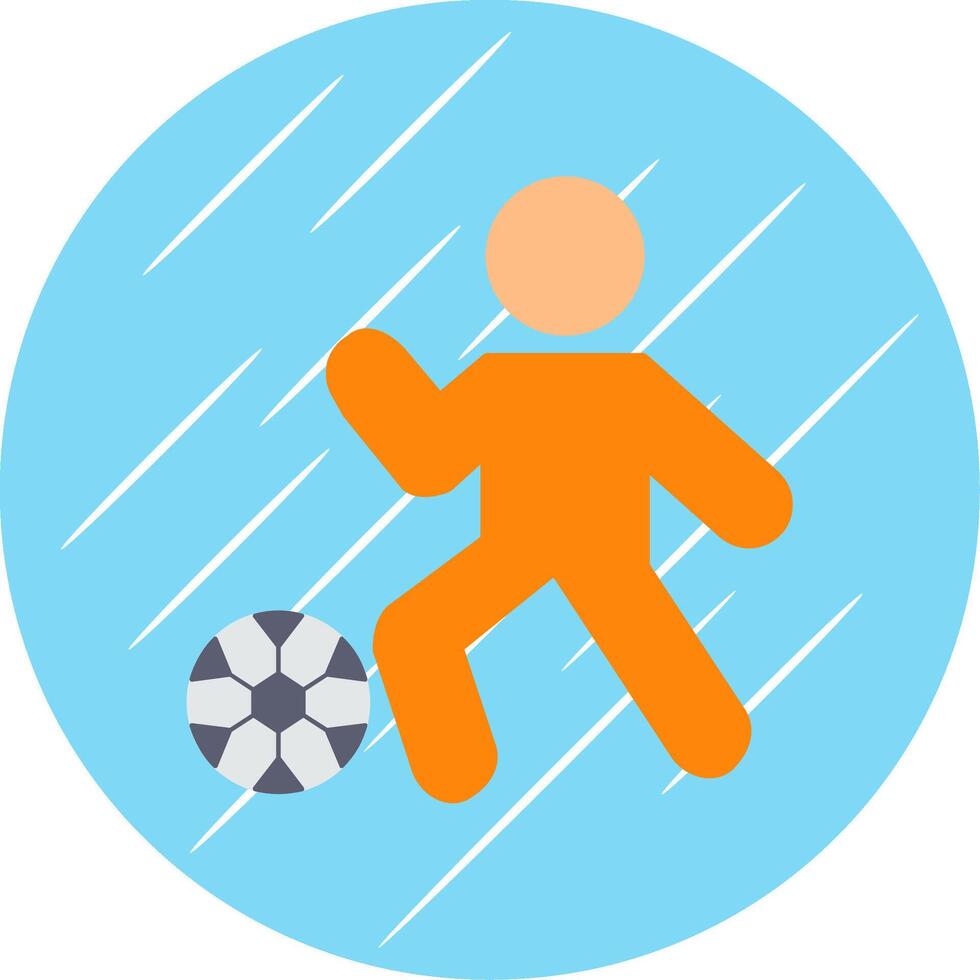 Football Player Flat Blue Circle Icon vector