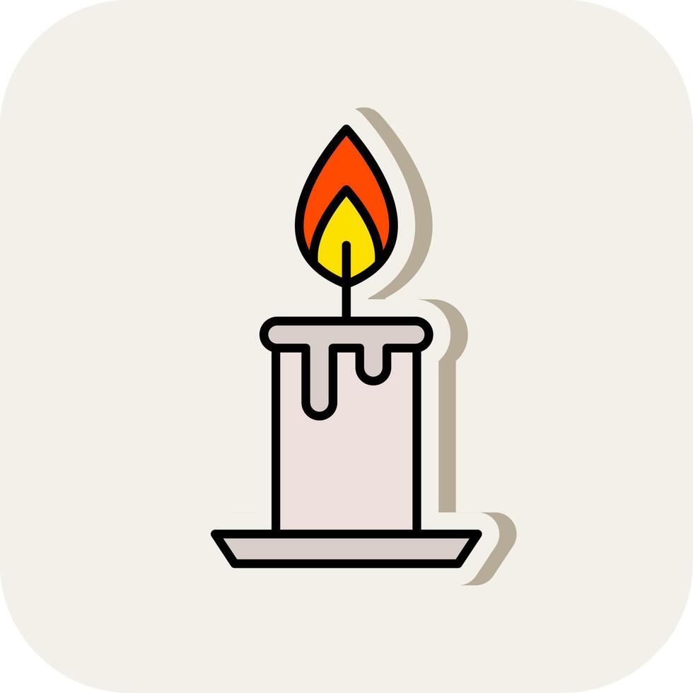 Burning Line Filled White Shadow Icon vector