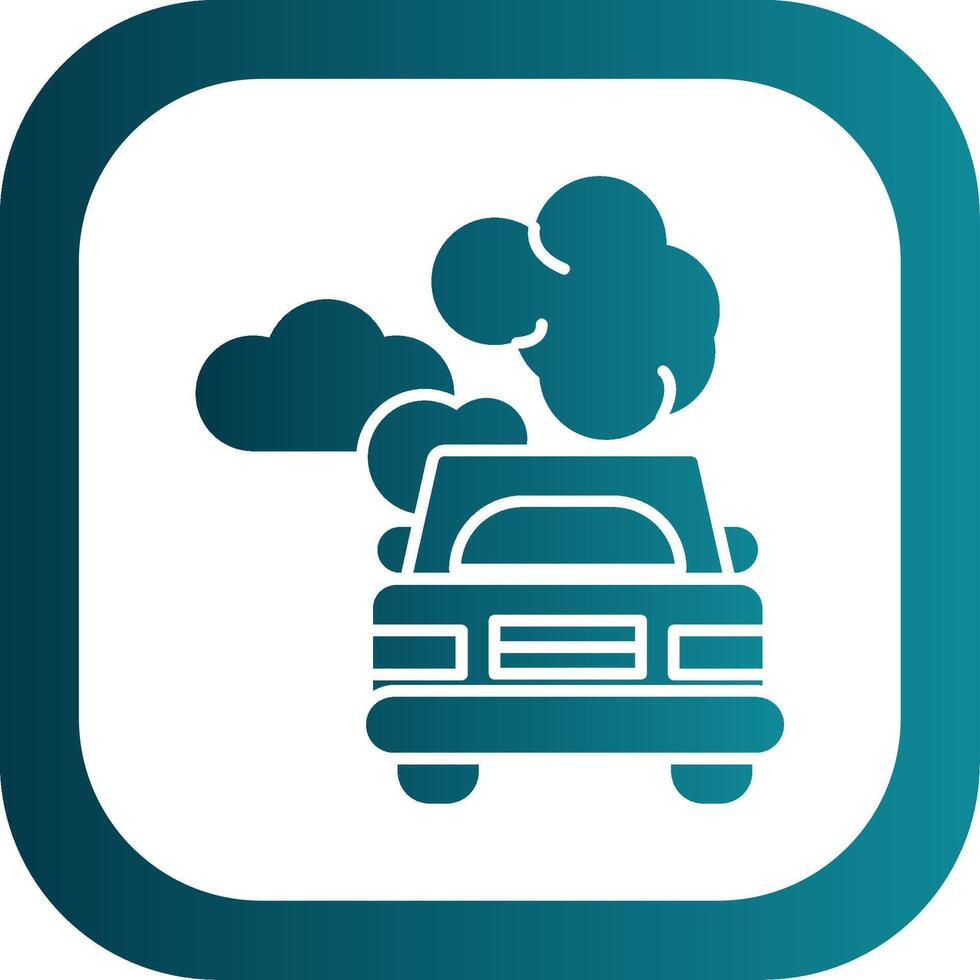 Car Pollution Glyph Gradient Round Corner Icon vector