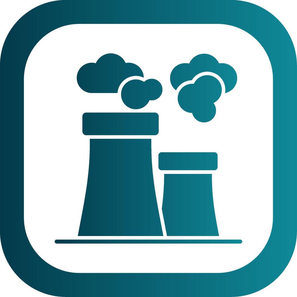 Air Pollution Glyph Gradient Round Corner Icon vector