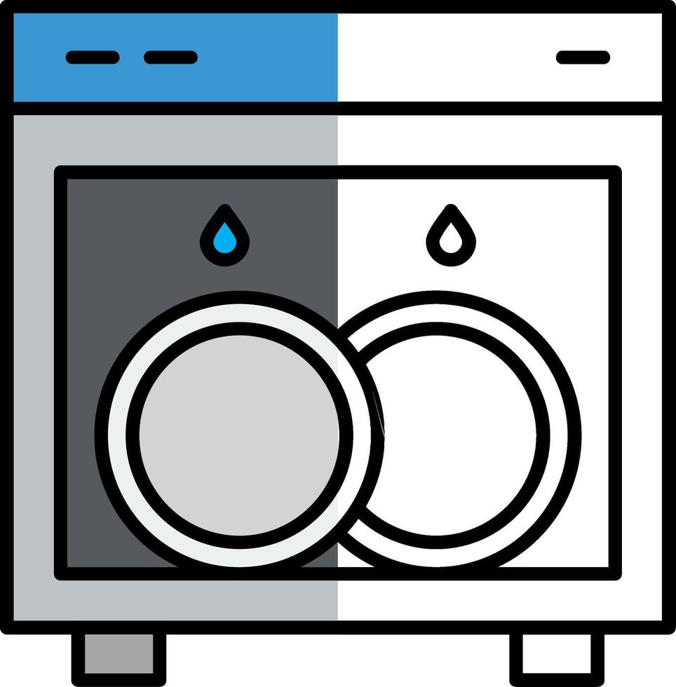 Dish Washing Filled Half Cut Icon vector