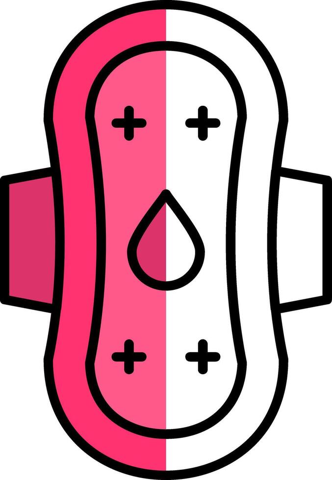 Sanitary Towel Filled Half Cut Icon vector