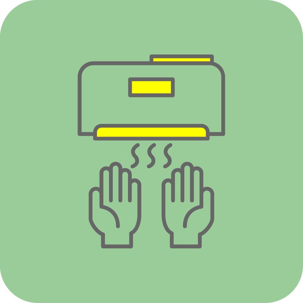 Hand Dryer Filled Yellow Icon vector