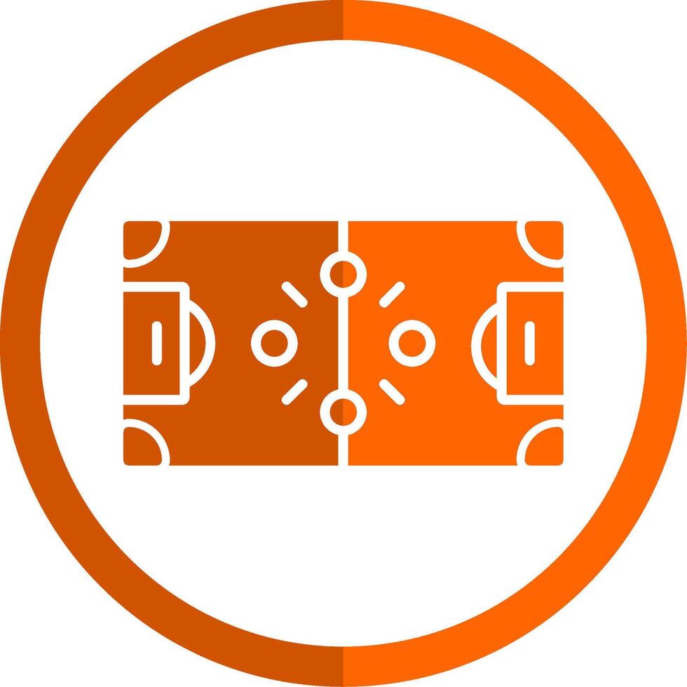 fútbol americano estrategia glifo naranja circulo icono vector