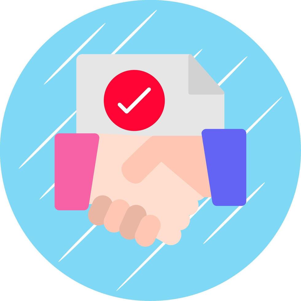 Agreement Flat Blue Circle Icon vector