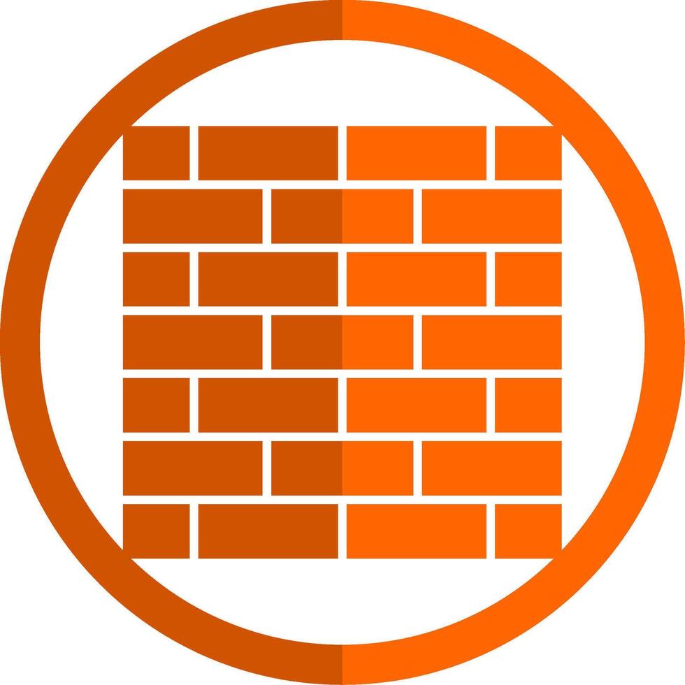 pared de ladrillo glifo naranja circulo icono vector