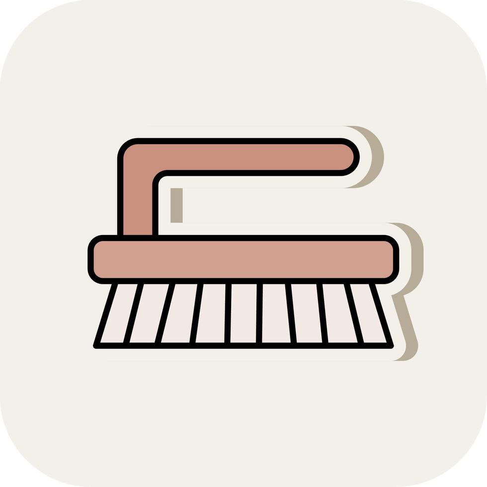 Cleaning Brush Line Filled White Shadow Icon vector