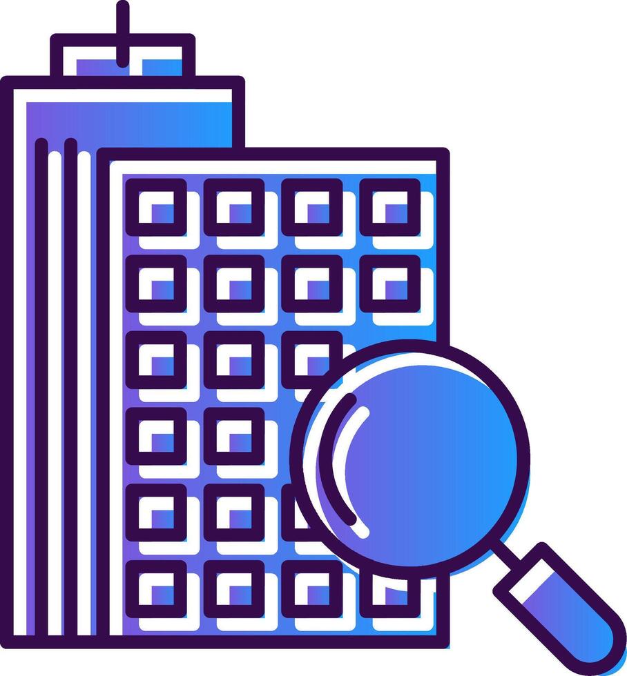 Search Apartment Gradient Filled Icon vector