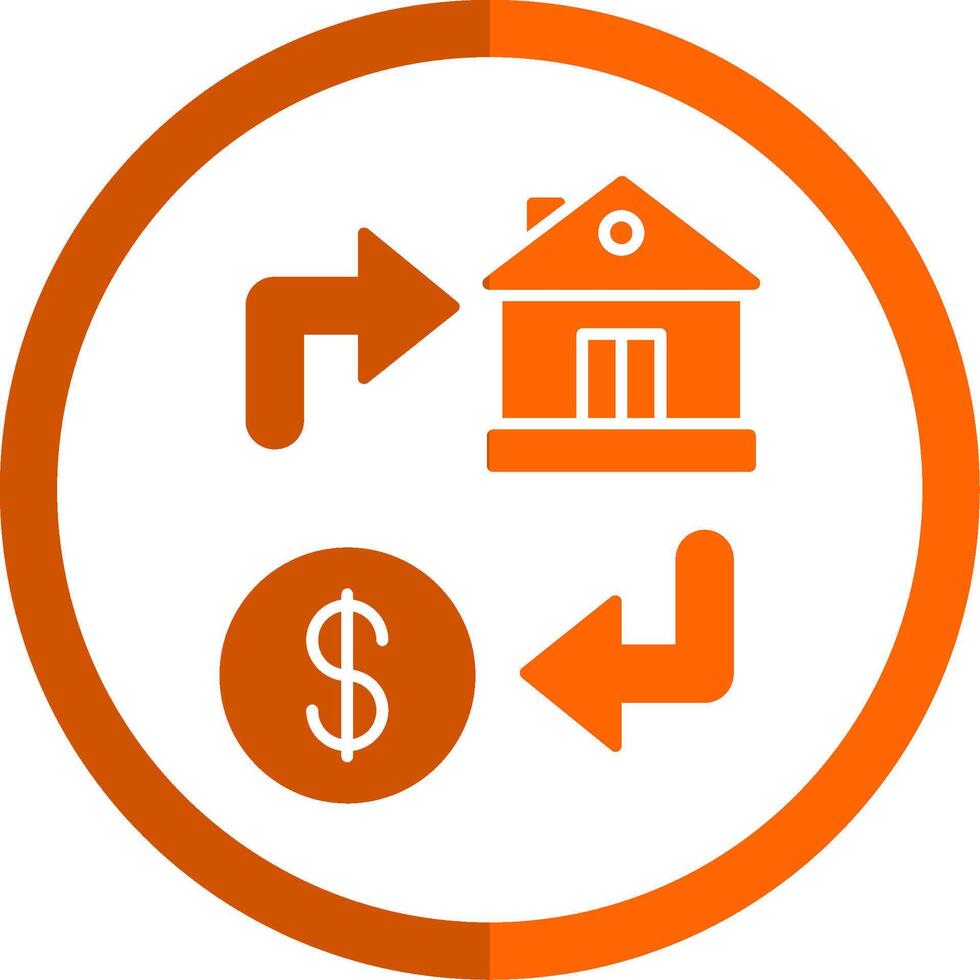 Property Exchange Glyph Orange Circle Icon vector