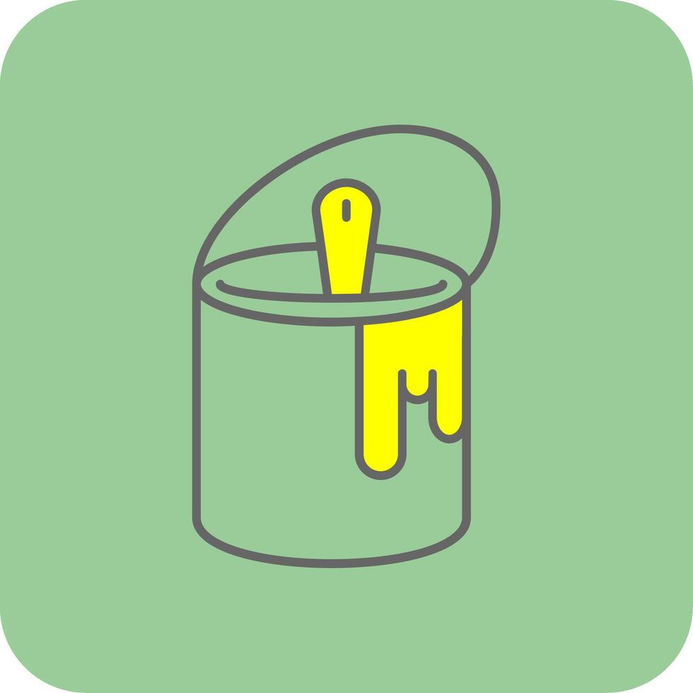 Tin with Paint Filled Yellow Icon vector