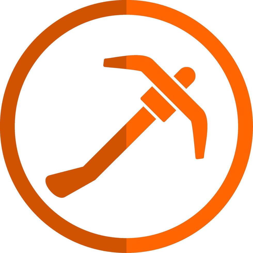Hoe Glyph Orange Circle Icon vector