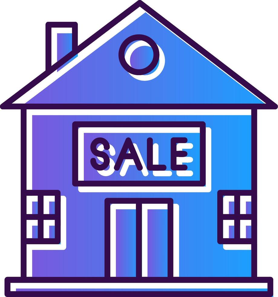 House for Sale Gradient Filled Icon vector