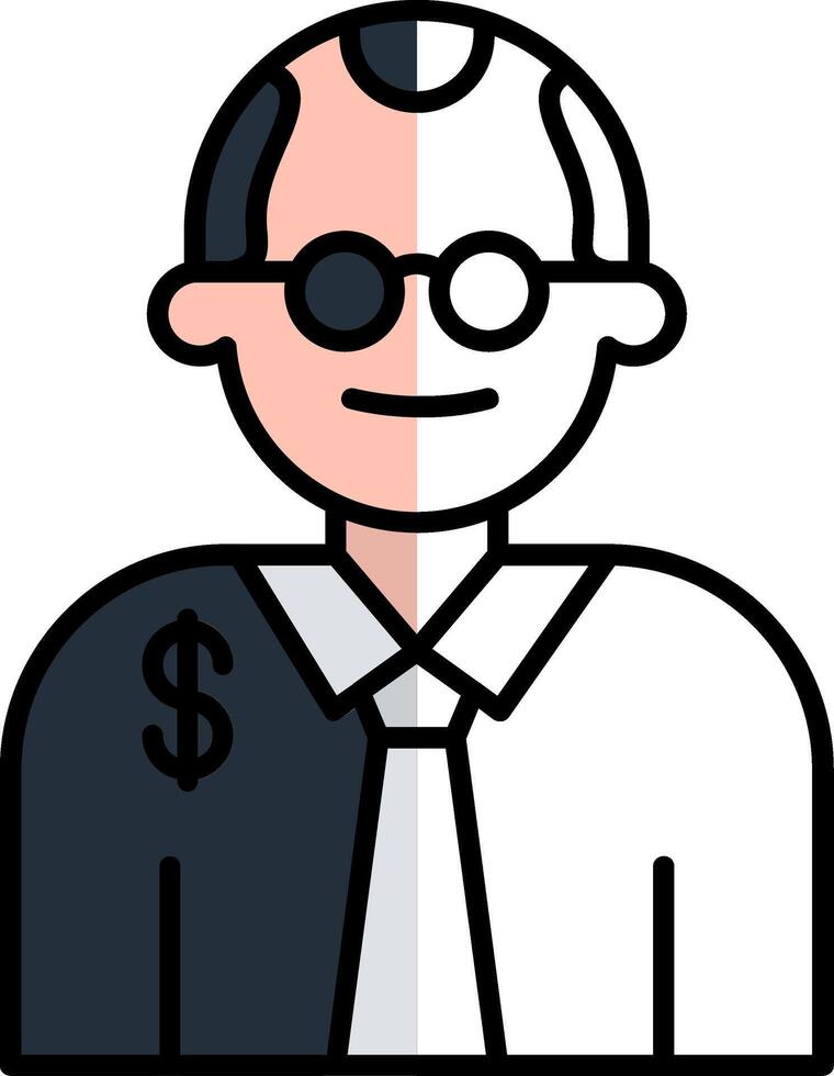 Judge Filled Half Cut Icon vector