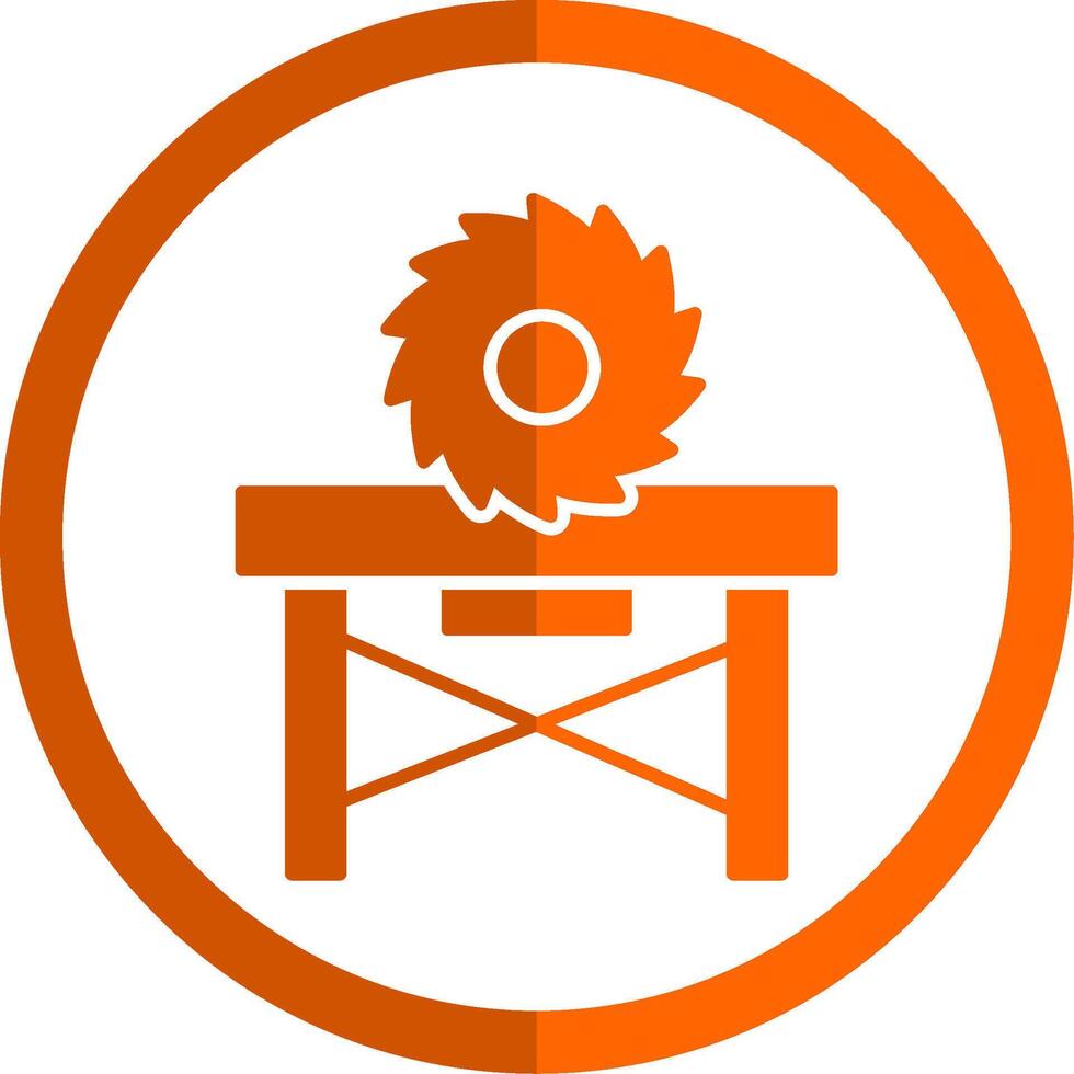 Circular Saw Glyph Orange Circle Icon vector