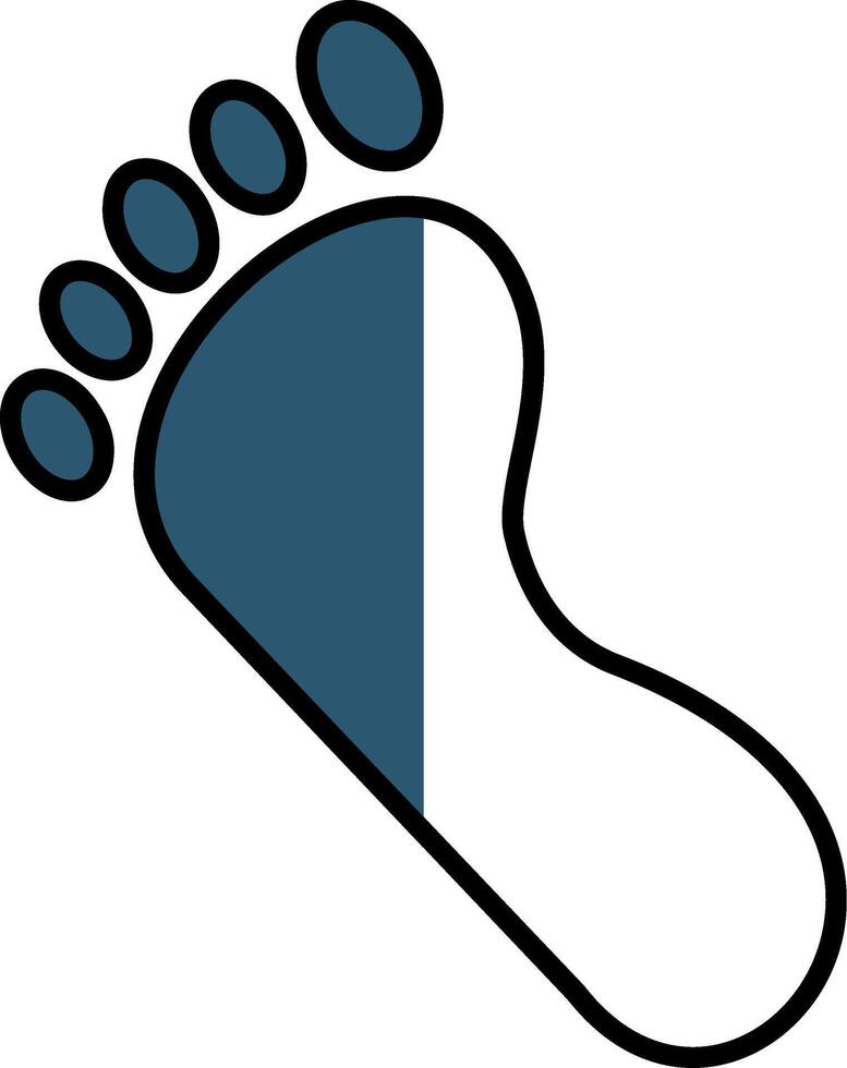 Footprint Filled Half Cut Icon vector