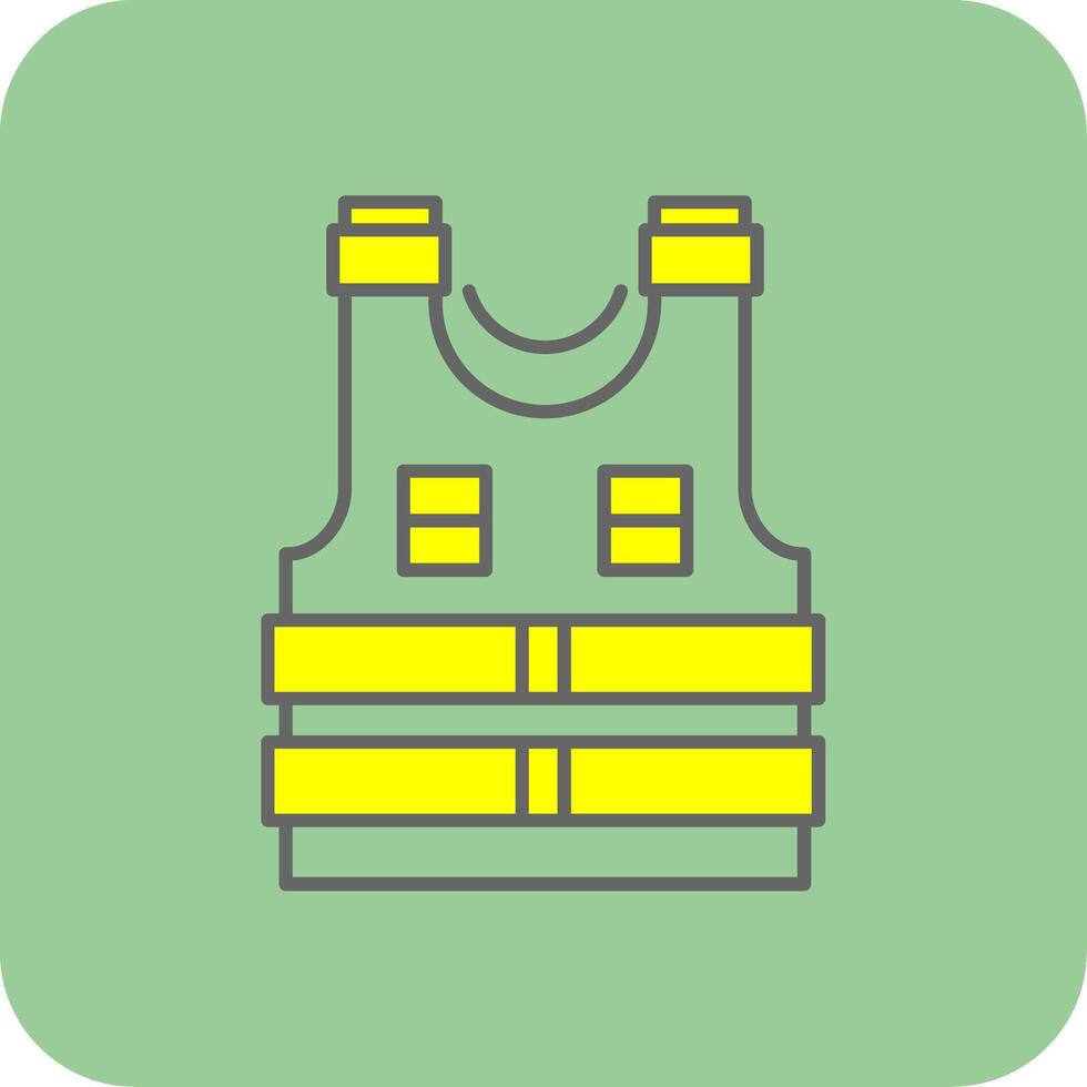 Police Vest Filled Yellow Icon vector