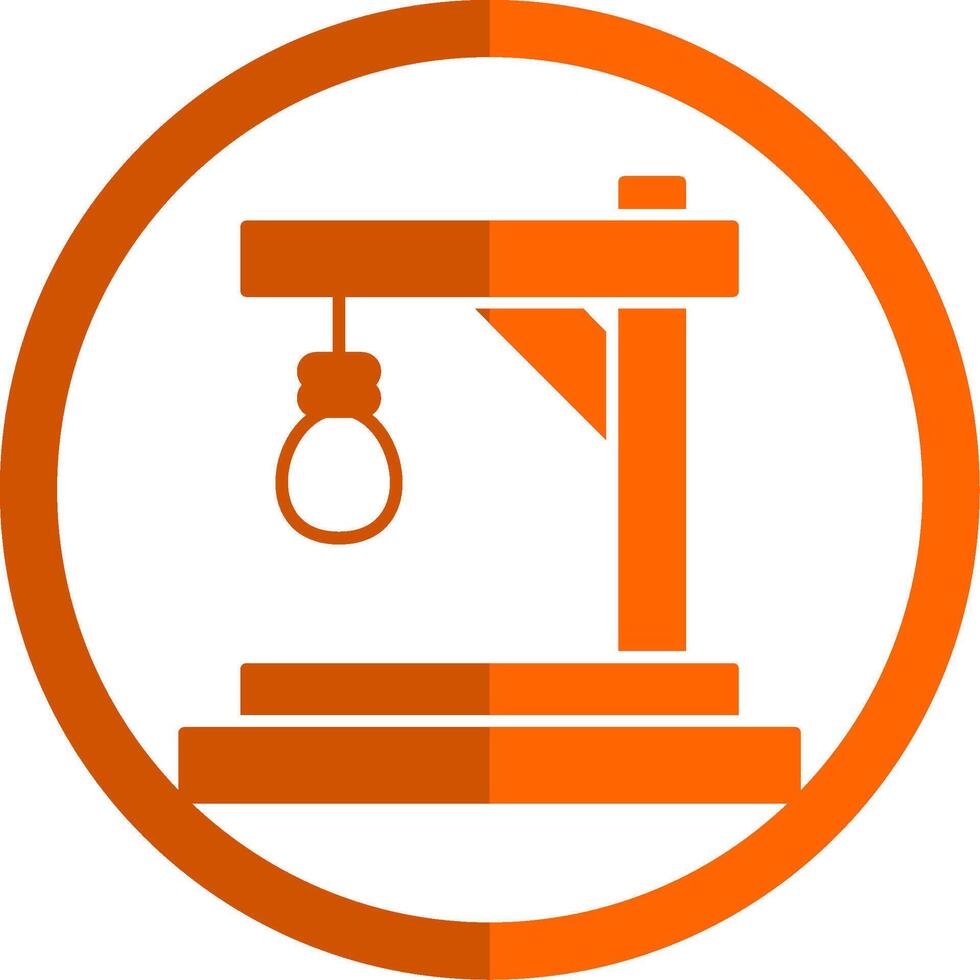 Gallows Glyph Orange Circle Icon vector