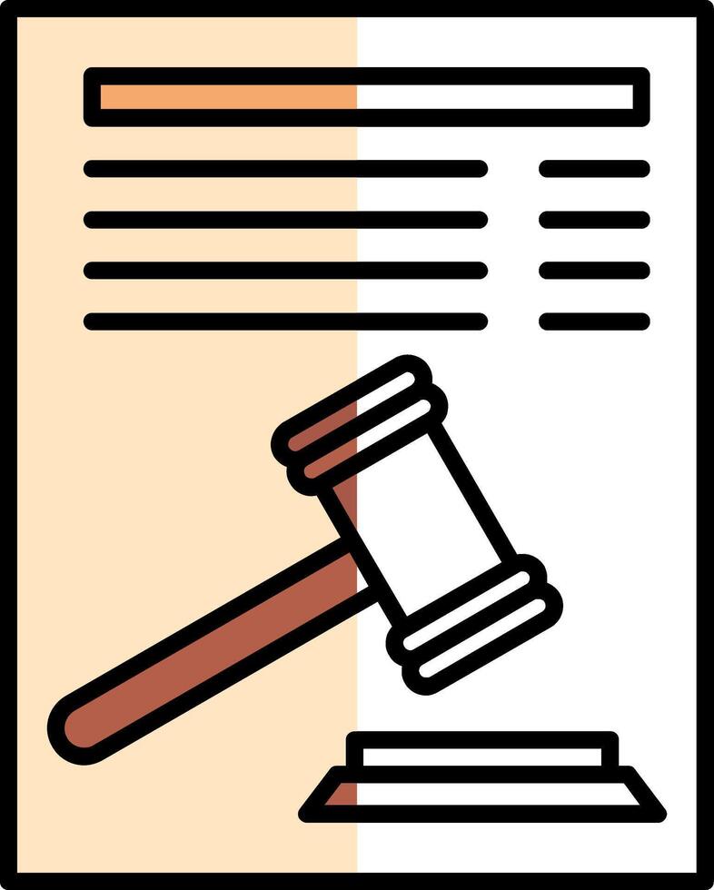 Legal Document Filled Half Cut Icon vector
