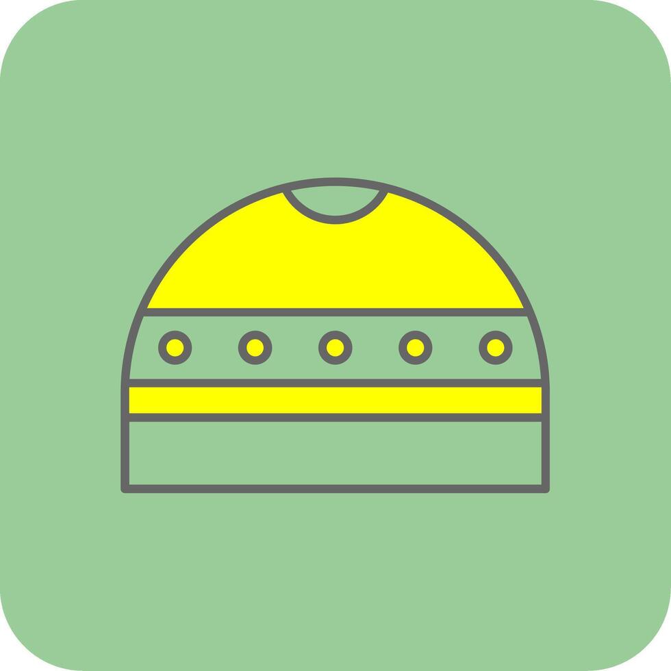 Cap Filled Yellow Icon vector