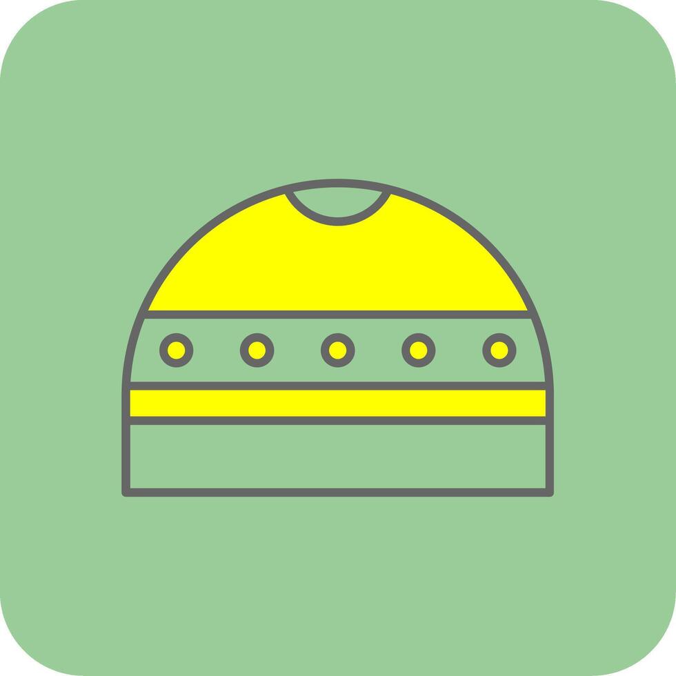 gorra lleno amarillo icono vector