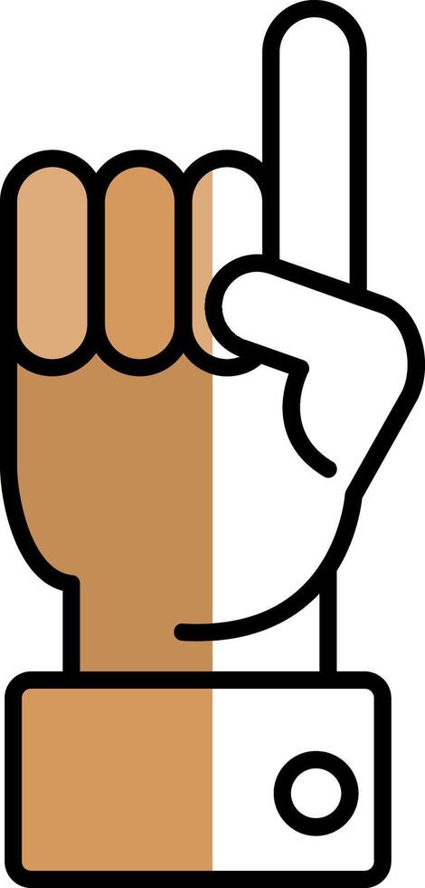 Raised Finger Filled Half Cut Icon vector