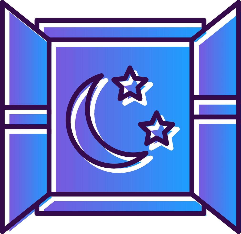 Window Gradient Filled Icon vector