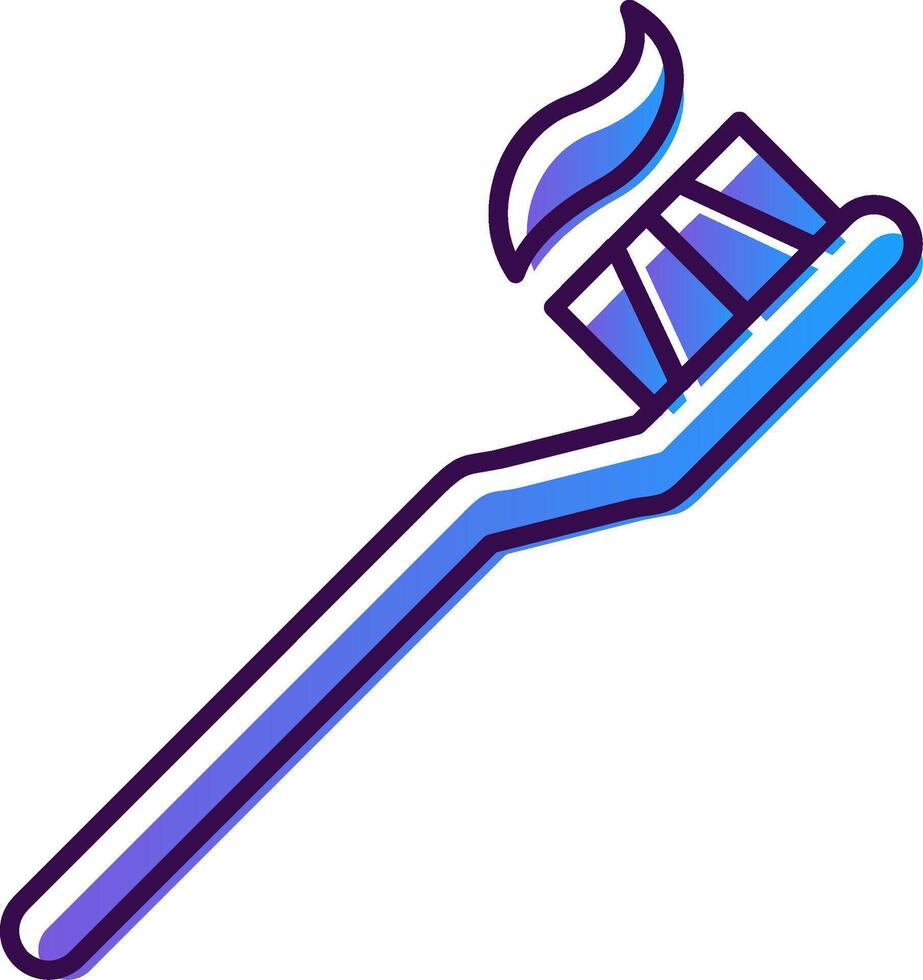 Toothbrush Gradient Filled Icon vector