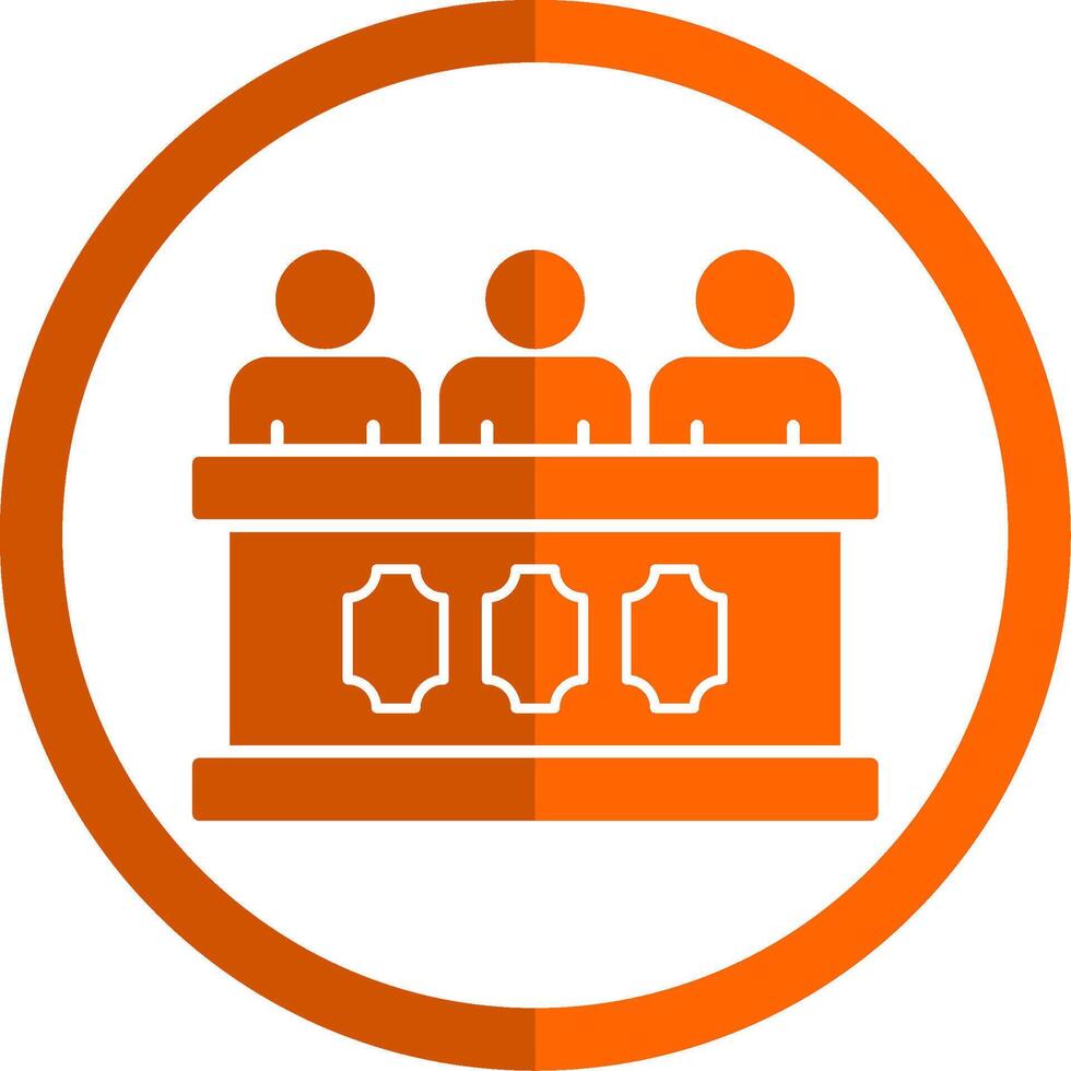 Panel of judges Glyph Orange Circle Icon vector