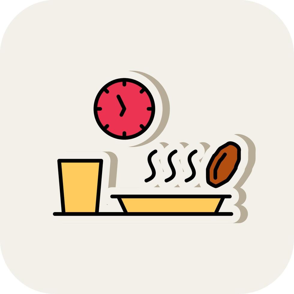 Iftar Line Filled White Shadow Icon vector
