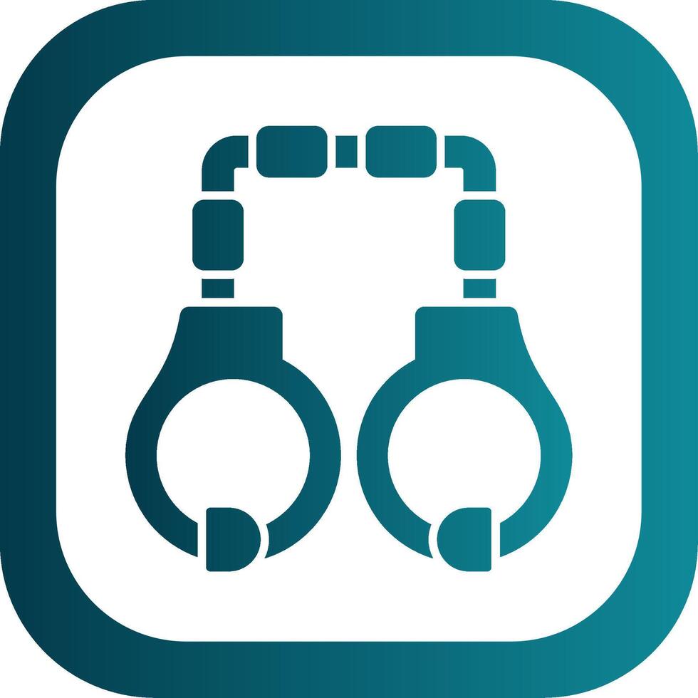 Handcuffs Glyph Gradient Round Corner Icon vector