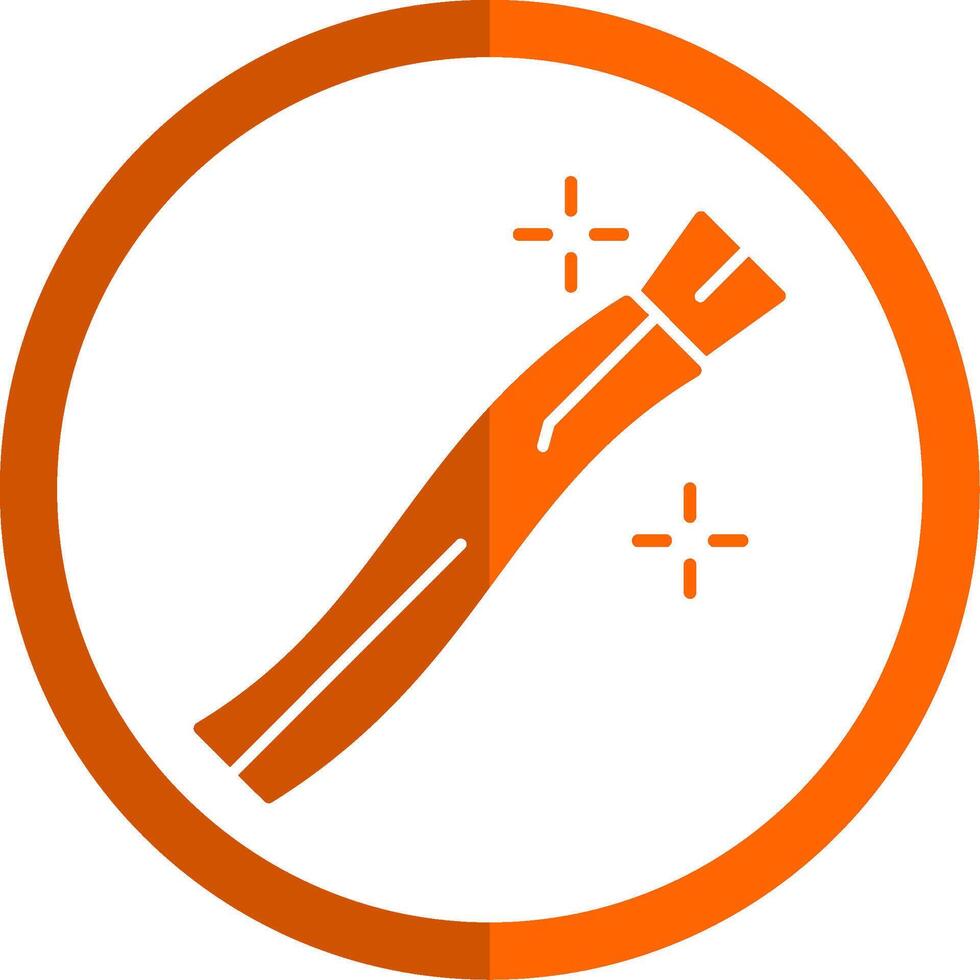 Miswak Glyph Orange Circle Icon vector