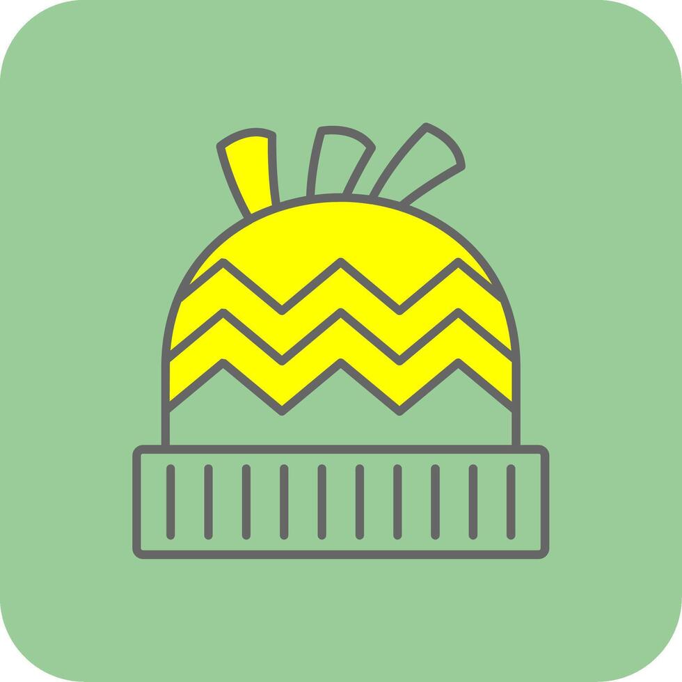 Winter Hat Filled Yellow Icon vector