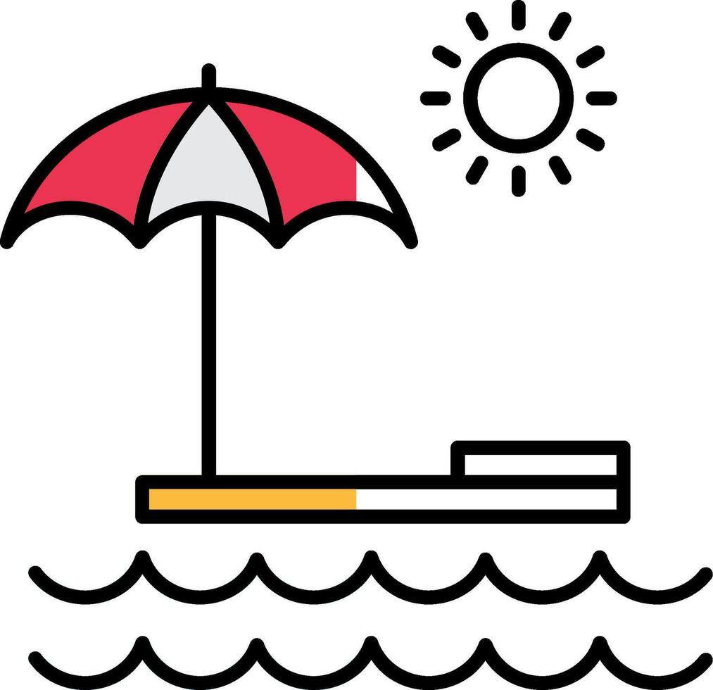 Summer Filled Half Cut Icon vector