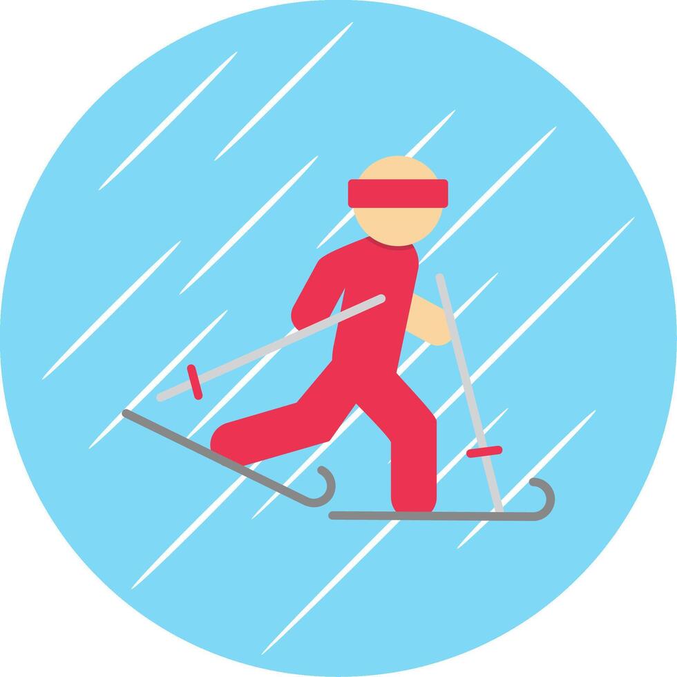 Ski Flat Blue Circle Icon vector