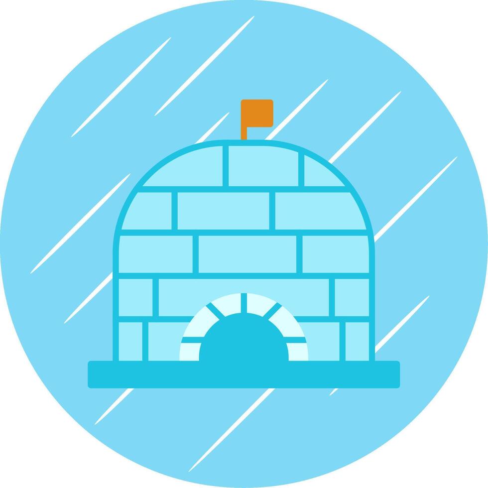 Igloo Flat Blue Circle Icon vector