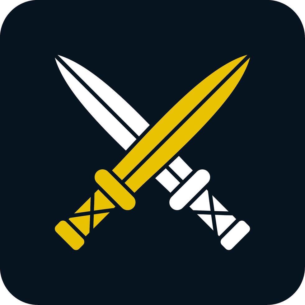 Two Swords Glyph Two Color Icon vector