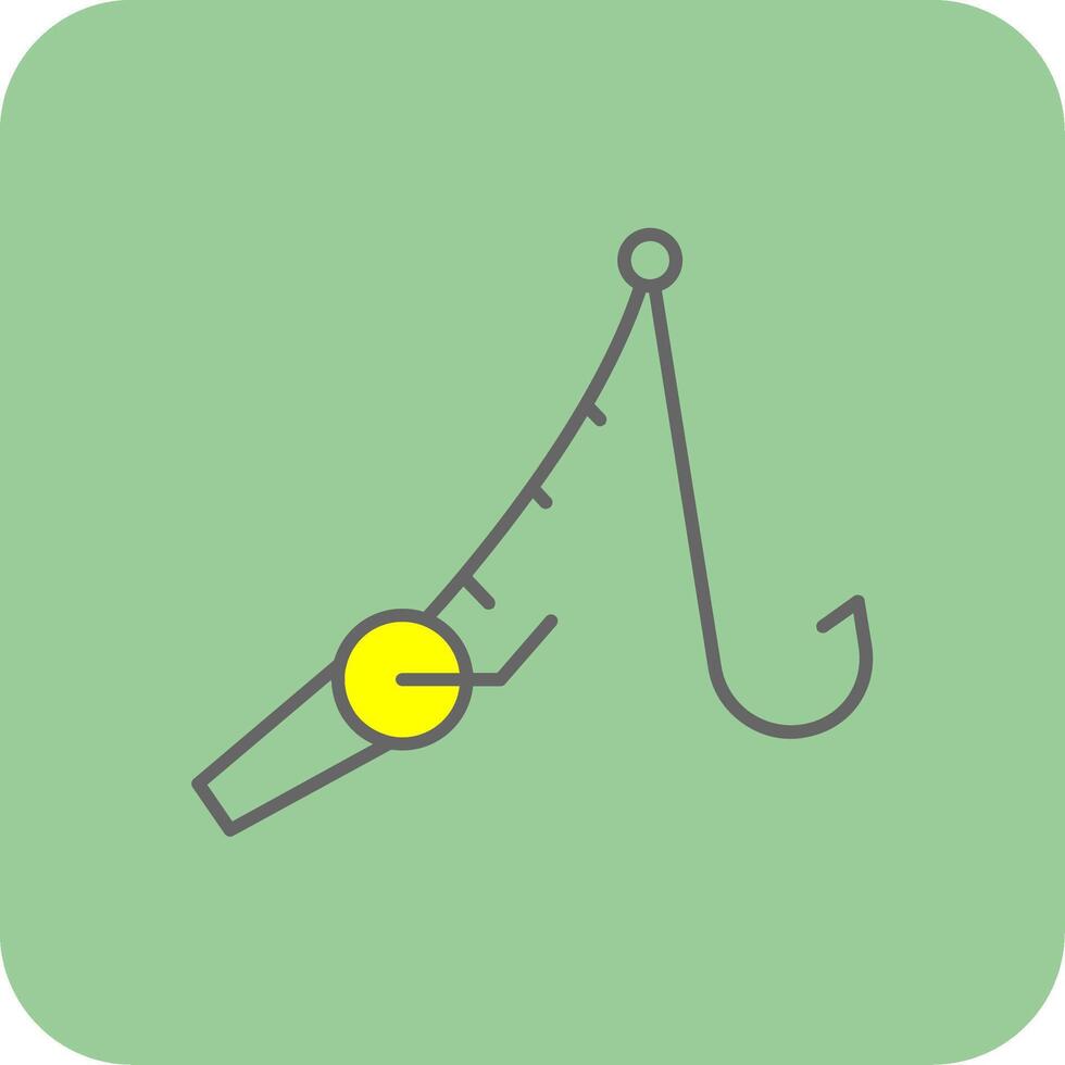 Fishing Filled Yellow Icon vector