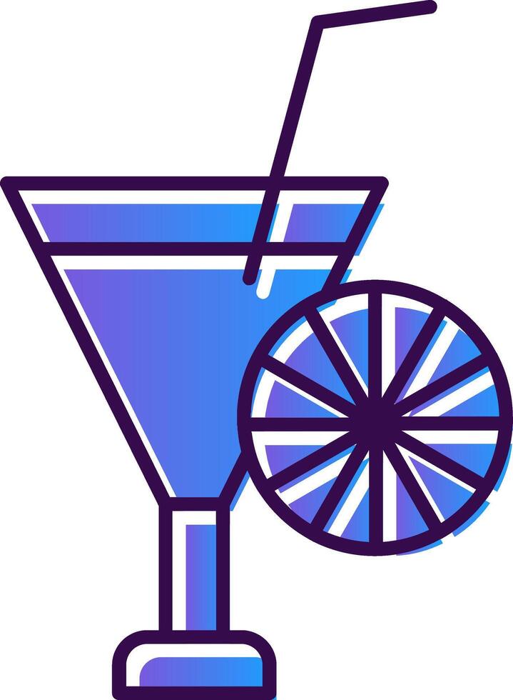 Cocktail Gradient Filled Icon vector