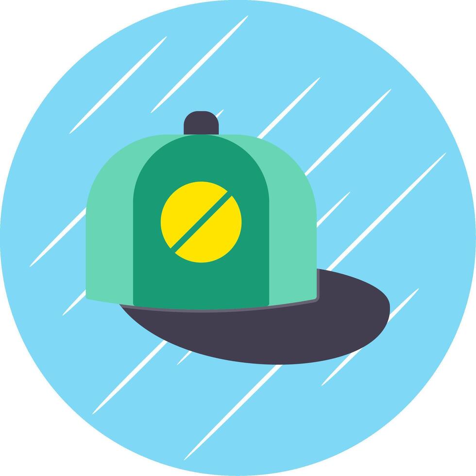 Baseball Cap Flat Blue Circle Icon vector