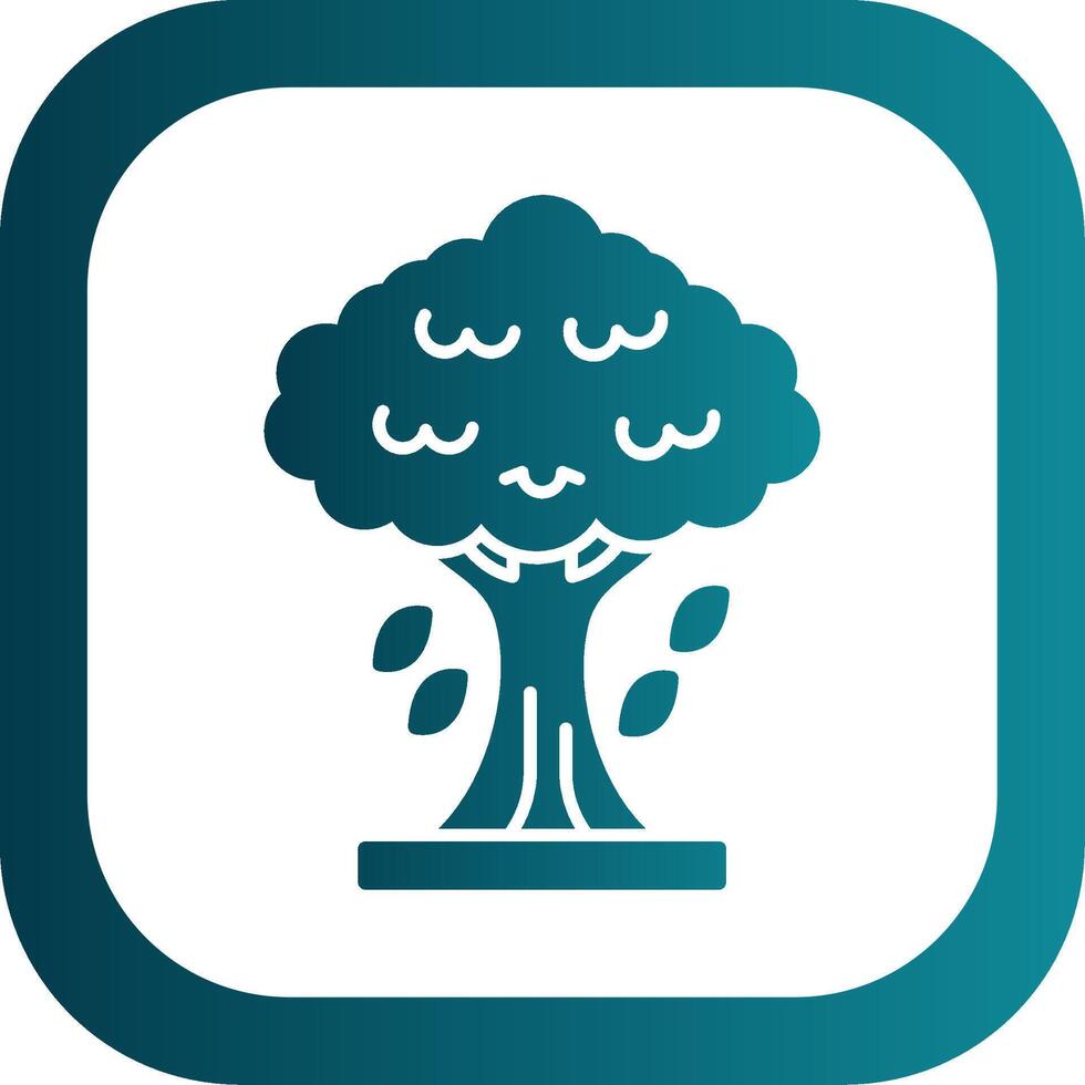 Tree Glyph Gradient Round Corner Icon vector