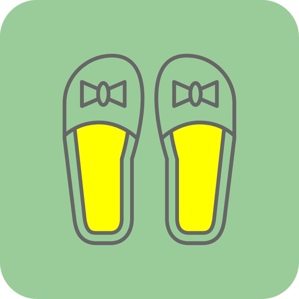 Slippers Filled Yellow Icon vector