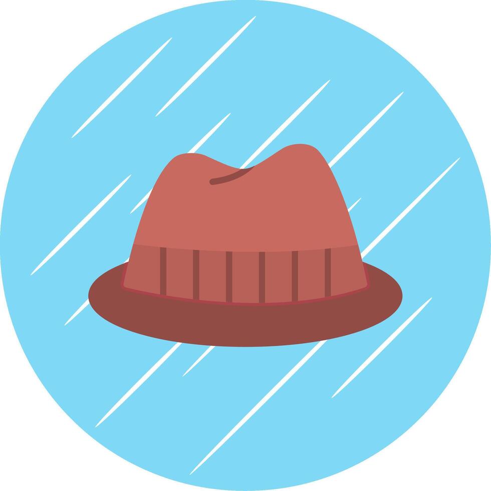 fedora sombrero plano azul circulo icono vector