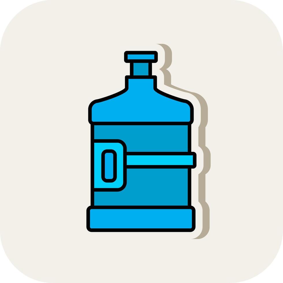 Water Flask Line Filled White Shadow Icon vector