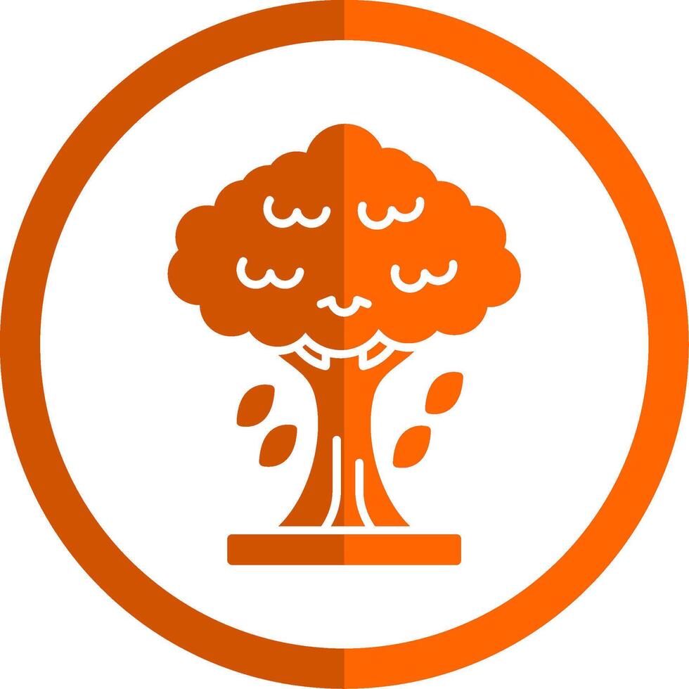 Tree Glyph Orange Circle Icon vector