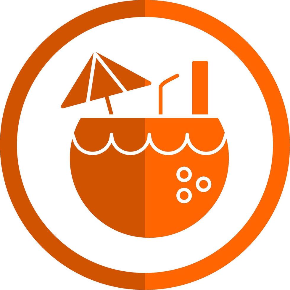 Coconut Glyph Orange Circle Icon vector
