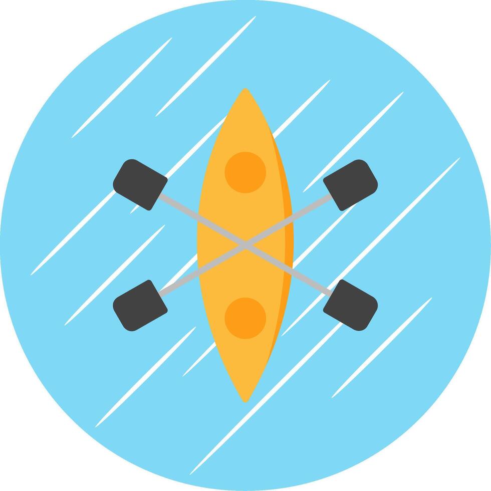 Kayak Flat Blue Circle Icon vector