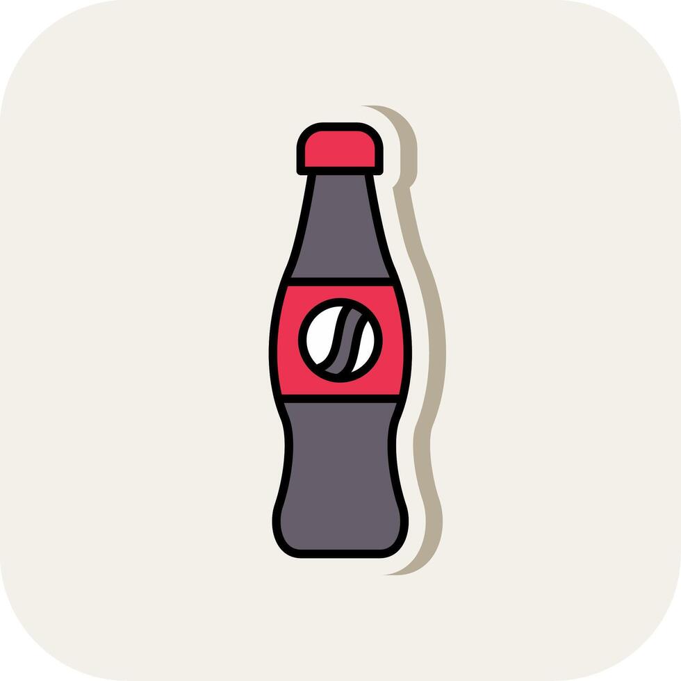 Cola Line Filled White Shadow Icon vector