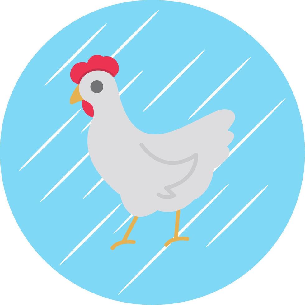 Chicken Flat Blue Circle Icon vector