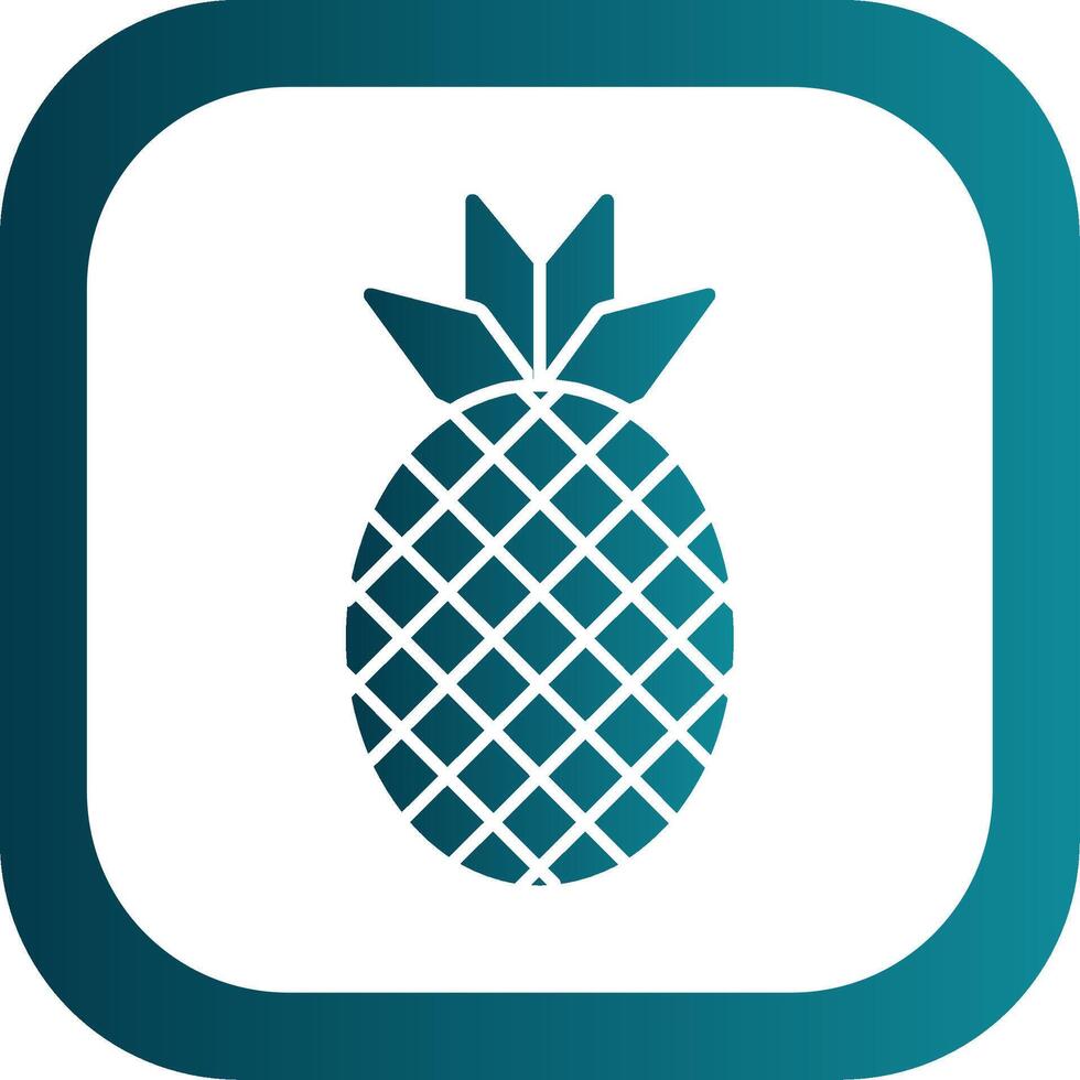 Pineapple Glyph Gradient Round Corner Icon vector